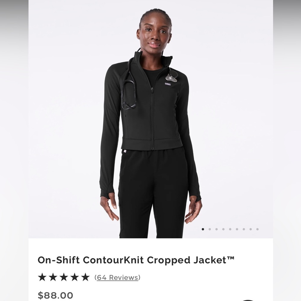 FIGS On-Shift ContourKnit Cropped Jacket Medium